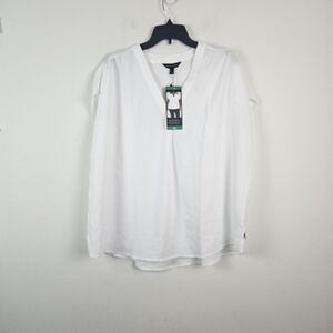 Banana Republic Short Sleeve Top Blouse Size XL White NWT
